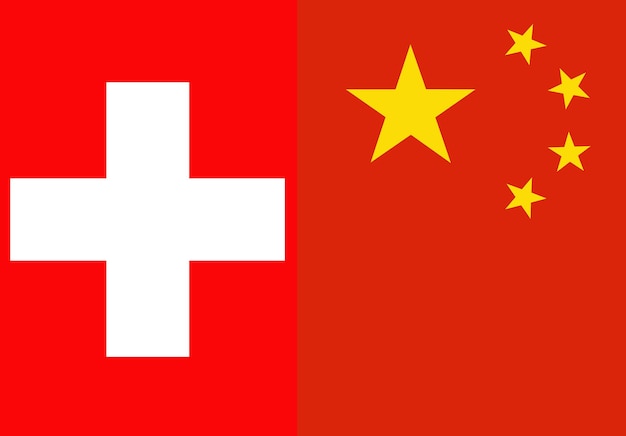 Schweiz und China Flaggenländer