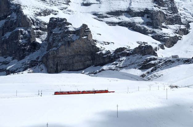 Schweizer Bergzug durchquerte den Hochgebirgsschnee