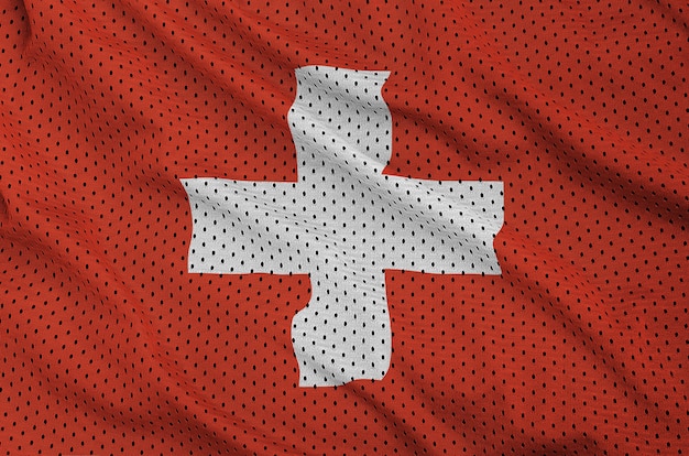 Schweizer Flagge gedruckt auf einem Sportswear-Netzgewebe aus Polyester-Nylon