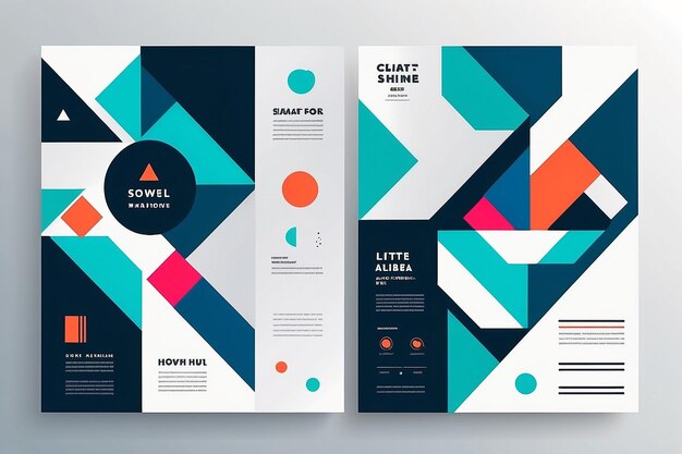 Foto schweizer poster-design-vorlage-layout mit sauberer typographie und minimalem vektormuster mit