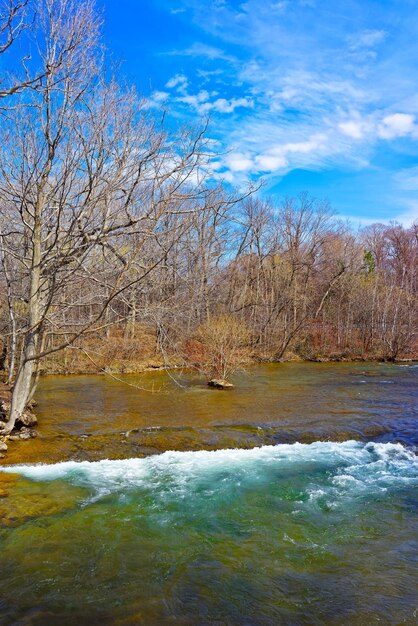 Schwellen am Niagara River vom amerikanischen Teil in der Nähe der Niagarafälle. Die Niagarafälle sind die Wasserfälle zwischen den Vereinigten Staaten von Amerika und Kanada.