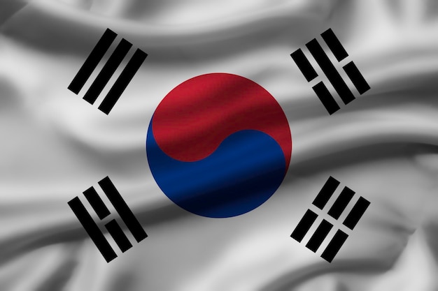 Schwenken der Stoff-Südkorea-Flagge