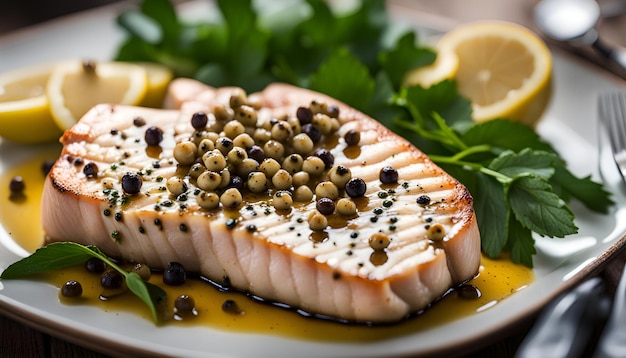 Schwertfischsteaks mit Pfefferkornbutter