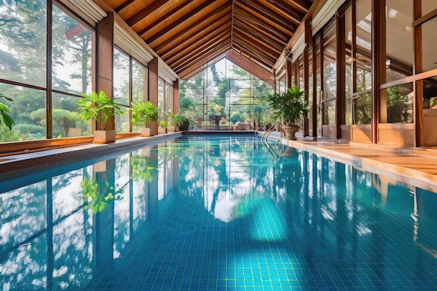 Schwimmbad zu Hause Design professionelle Fotografie AI generiert