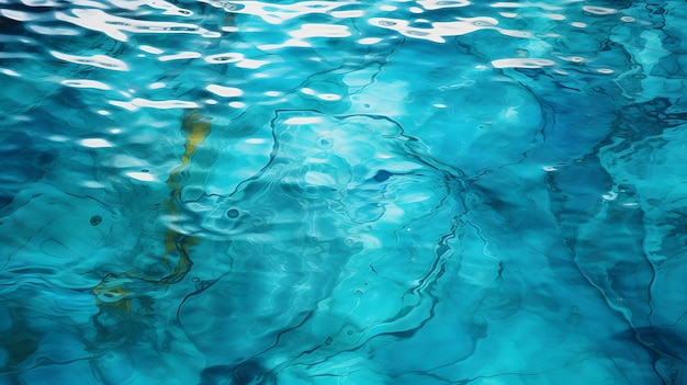 Schwimmbadwasseroberfläche mit Wellen und Reflexionen Abstrakter Hintergrund