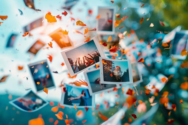 Foto schwimmende fotos auf weiß