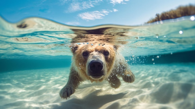 schwimmender weißer Bär