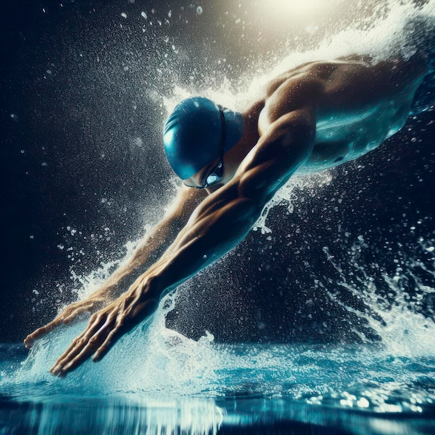 Schwimmer schwimmen im Wasser ai generativ