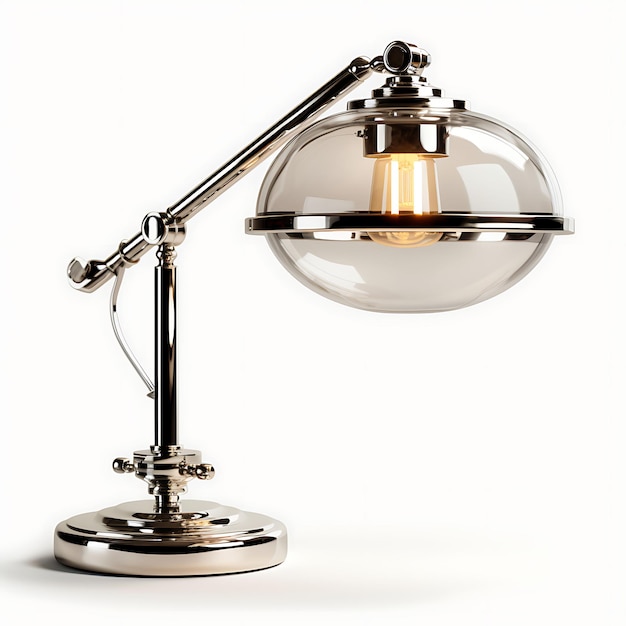 Foto schwingarmlampe, stilvolles, isoliertes design für die erstellung von podcasting-inhalten und die raumdekoration