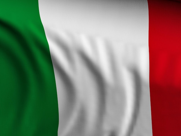 Foto schwingende nahaufnahme der italienischen flagge hintergrund 3d-illustration