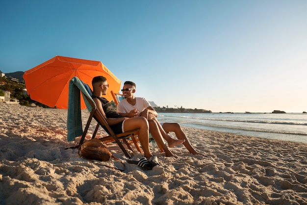 Foto schwules männliches paar am strand