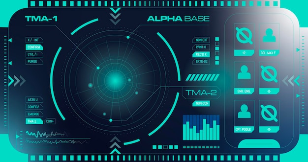 Sci-Fi-Computerbildschirm FUI-Fantasie