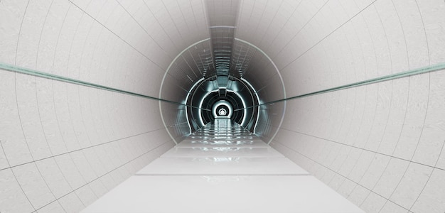 Sci Fi Neon Laser Hyperloop Pipe Tecnologia Modern Neon Light Show Scene de luz Espaço Túnel Nave Espacial