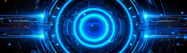 Science-Fiction-Hintergrund mit blauen Lichtern