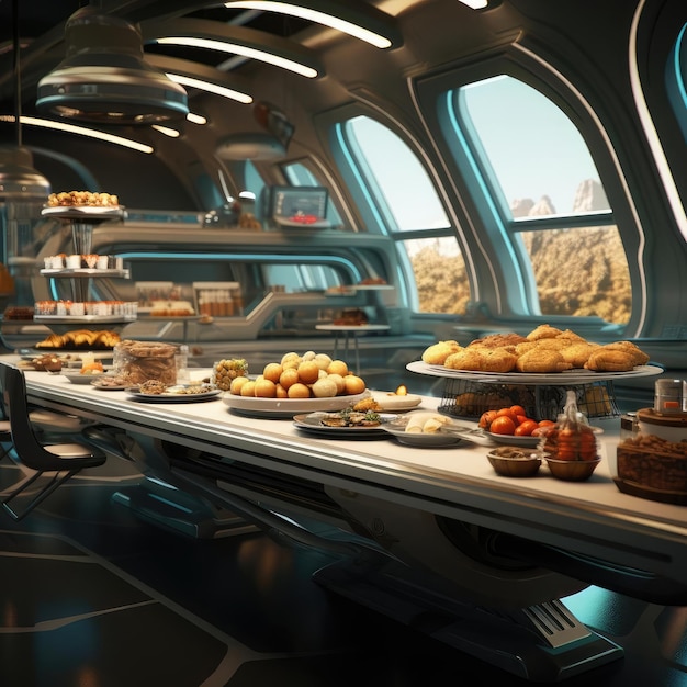 Scifi cocina del futuro