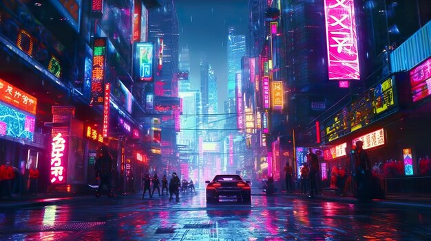 Scifi cyberpunk metrópole ai gerar