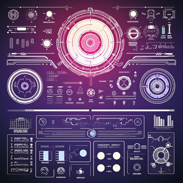 Foto scifi hud line elements hitech (hochtechnische produkte)