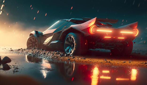 Scifi supercar 3d ai gerar