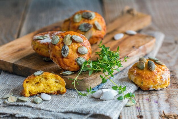 Scones de calabaza con tomillo