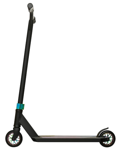 Scooter acrobática em um fundo branco