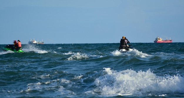 Scooter agua extrema vacaciones jetski pacífico acción velocidad