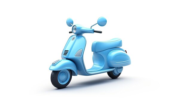 un scooter azul con un espejo de visión lateral