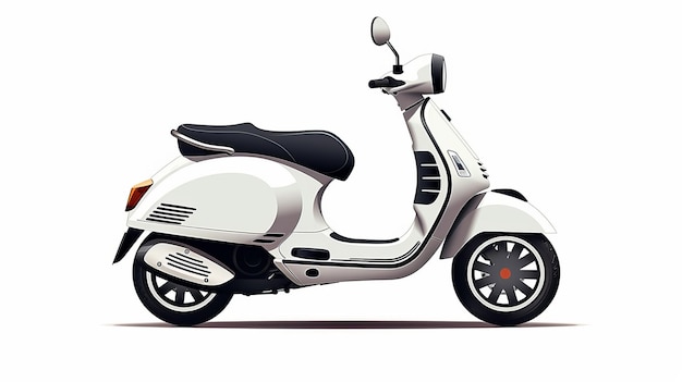 Scooter blanco creativo con curvas agraciadas Hd Mod