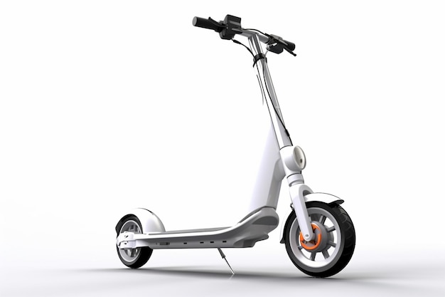 scooter dobrável elétrica para fundo branco de lazer