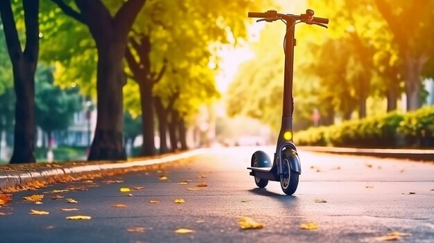 Scooter elétrica na cidade na rua Generative ai