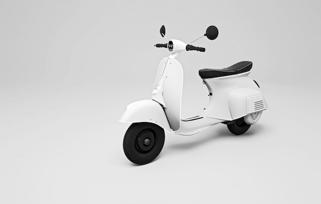 Scooter em branco. 3d rendem