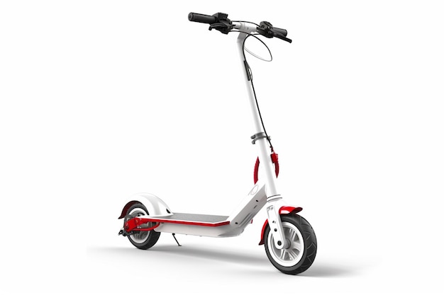 scooter plegable eléctrico para el fondo blanco de ocio