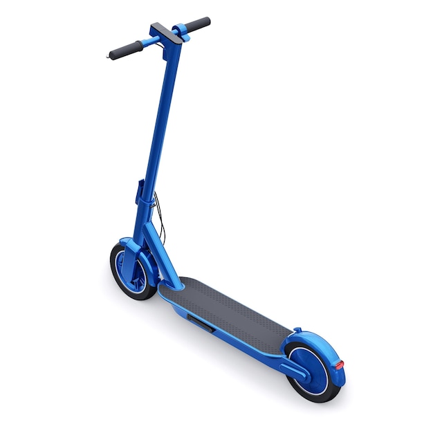 Scooter plegable eléctrico para viajes de ocio y ciudad Ilustración 3D.