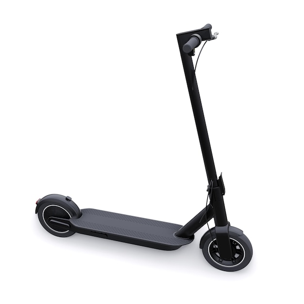 Scooter plegable eléctrico para viajes de ocio y ciudad Ilustración 3D.