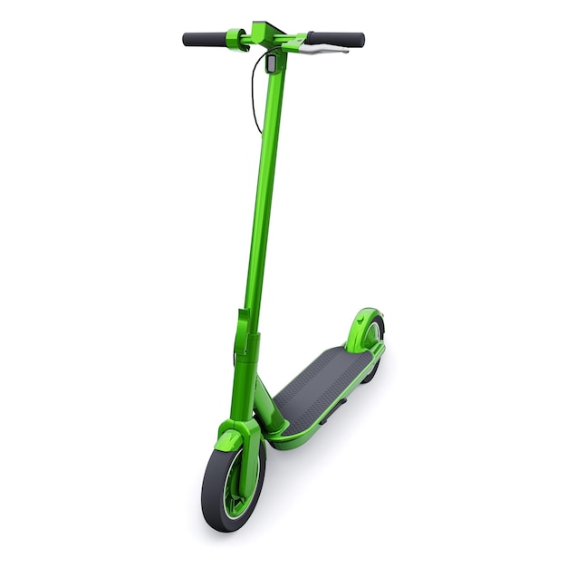 Scooter plegable eléctrico para viajes de ocio y ciudad Ilustración 3D.