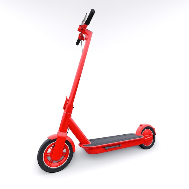 Scooter plegable eléctrico para viajes de ocio y ciudad Ilustración 3D.