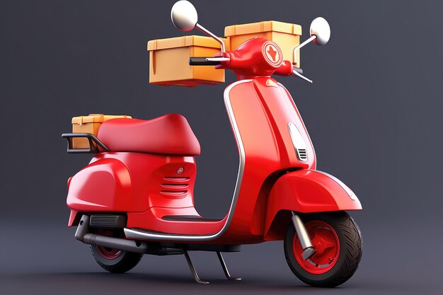 un scooter de reparto rojo