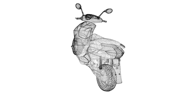 Scooter sobre un fondo, modelo, estructura de la carrocería, modelo de alambre