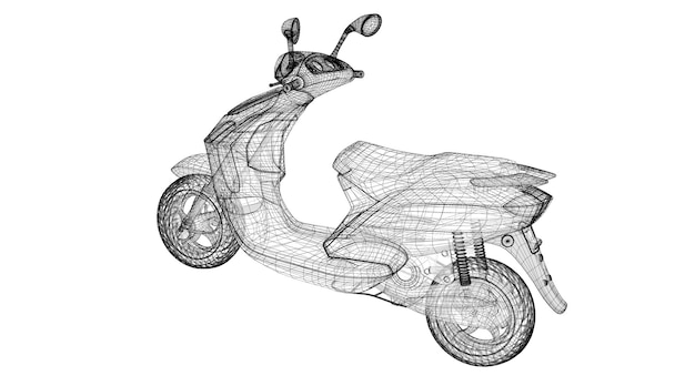 Scooter sobre un fondo, modelo, estructura de la carrocería, modelo de alambre