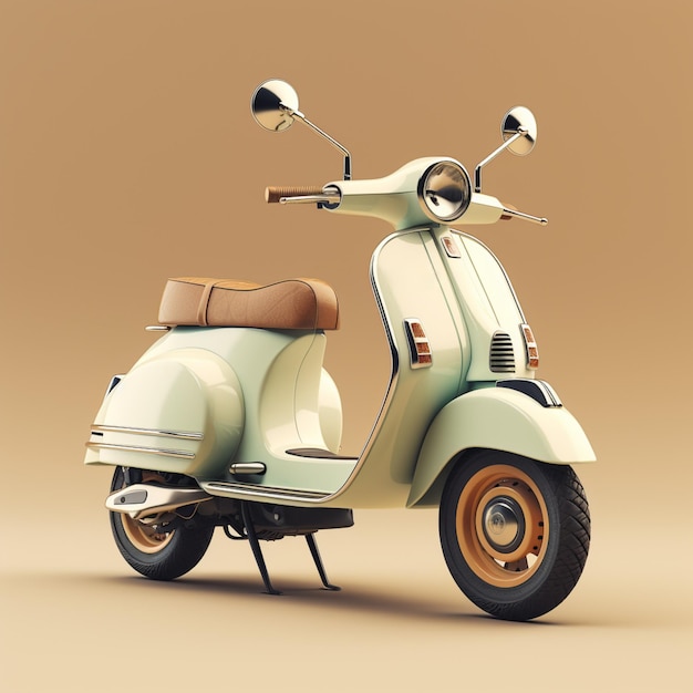 scooter vespa tradicional no estilo de sombreamento detalhado design simplificado acabamento brilhante
