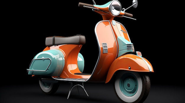 Scooter vintage em fundo branco generativo ai