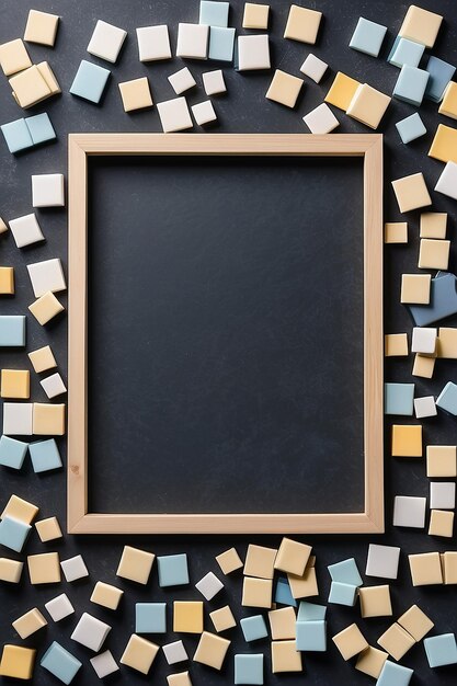 Foto scrabble tile frame mockup mit leerem leerraum für die platzierung ihres designs