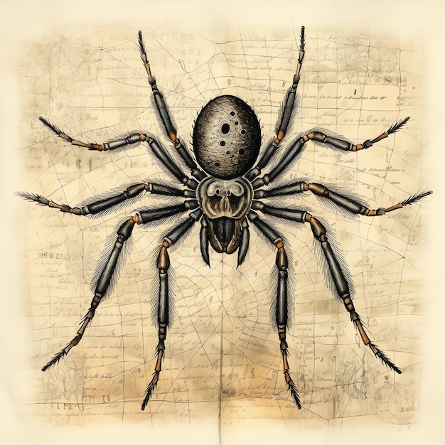 Scrapbooking de papel digital Spider Vintage Horror Halloween Halloween