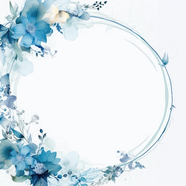 scrapbooking frontera marco floral patrón diseño suave transpanent vector azul flores oro delicado