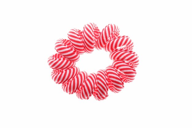 Scrunchie de cabelo listrado vermelho