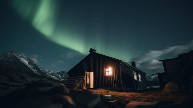 Sé testigo de la belleza de la aurora boreal en 4k fotorrealista