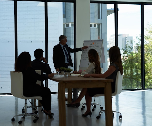 Se você der uma olhada aqui Foto de um empresário fazendo uma apresentação para seus colegas na sala de reuniões