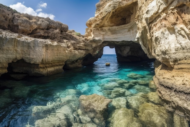 Sea Caves em Chipre perto de Ayia Napa
