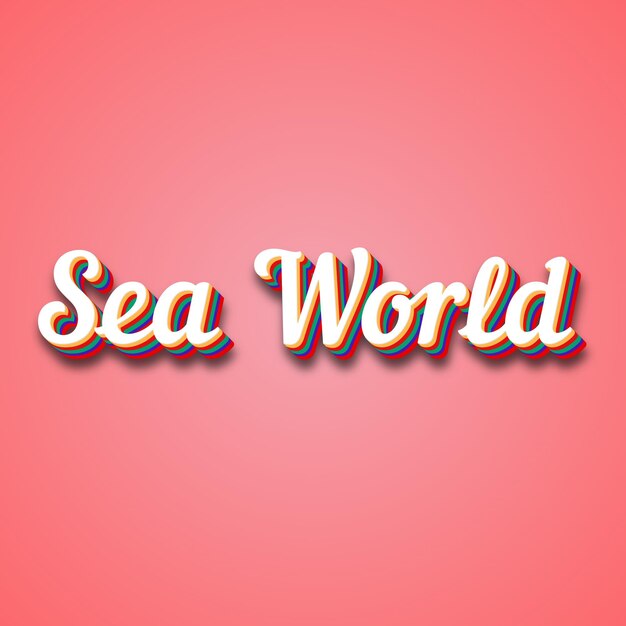 Sea World Efeito de Texto Foto Imagem legal