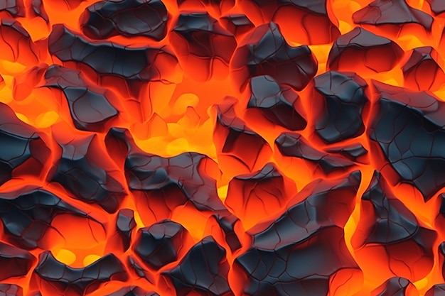 Seamless Lava Pattern Ai generativo