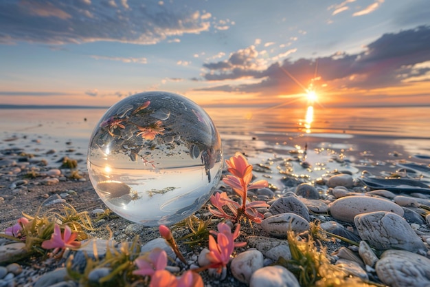 Seascape Splendor Glaskugel Wasser mit dem Geist des Weltmeerestages